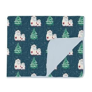 NEW KICKEE print toddler blanket in peacock yeti